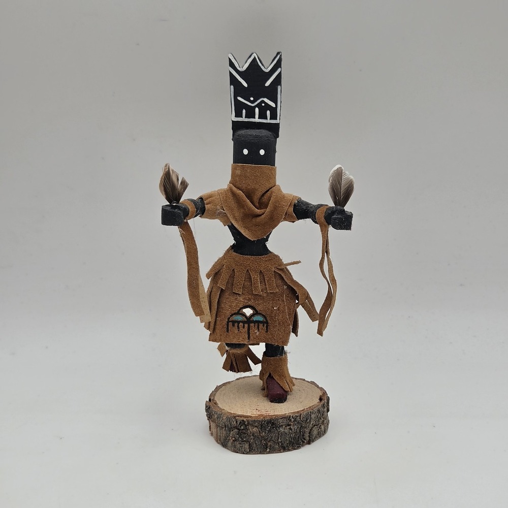 Vintage 7" Native American Kachina Doll "Apache Crown" Signed -Jo Ann Cayaditto